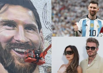 "بزرگتر از فوتبال"، "هرگز این کار را برای رونالدو انجام نمی‌دهد" - واکنش هواداران در حالی که دیوید بکهام، مالک مشترک اینتر میامی به جزئیات و مراحل نهایی نقاشی دیواری لیونل مسی اضافه می‌کند