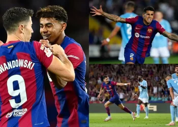 روبرت لواندوفسکی ناجی آبی اناری‌ها در مقابل سلتا ویگو