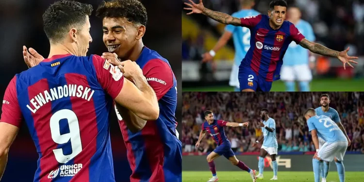 روبرت لواندوفسکی ناجی آبی اناری‌ها در مقابل سلتا ویگو